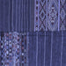 Square Patchwork Blue Transitional Rug, con2716blu