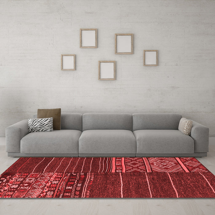 Transitional Red Washable Rugs