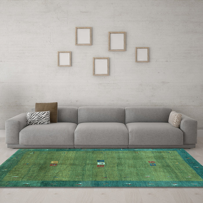 Machine Washable Abstract Light Blue Contemporary Rug in a Living Room, wshcon2717lblu