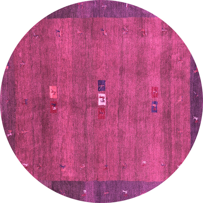 Round Abstract Pink Contemporary Rug, con2717pnk