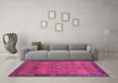 Machine Washable Abstract Pink Contemporary Rug in a Living Room, wshcon2717pnk