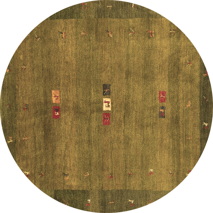 Round Machine Washable Abstract Brown Contemporary Rug, wshcon2717brn