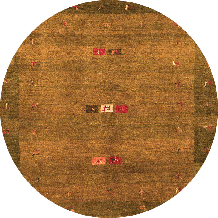 Square Abstract Orange Contemporary Rug, con2717org