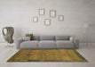 Machine Washable Abstract Brown Contemporary Rug in a Living Room,, wshcon2717brn