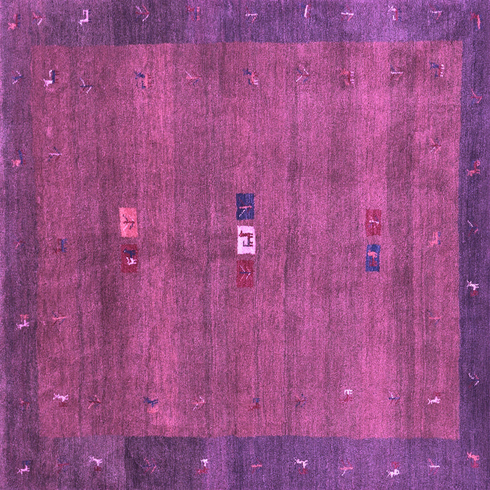 Square Machine Washable Abstract Purple Contemporary Area Rugs, wshcon2717pur