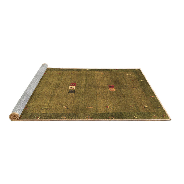Sideview of Machine Washable Abstract Brown Contemporary Rug, wshcon2717brn