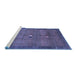 Sideview of Machine Washable Abstract Blue Contemporary Rug, wshcon2717blu