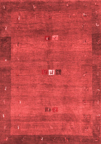 Abstract Red Contemporary Rug, con2717red