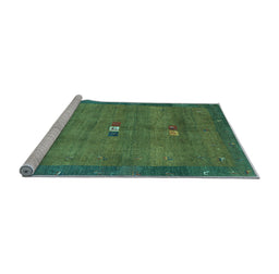 Sideview of Machine Washable Abstract Light Blue Contemporary Rug, wshcon2717lblu