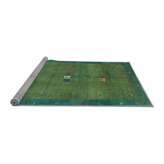 Sideview of Machine Washable Abstract Light Blue Contemporary Rug, wshcon2717lblu