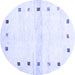 Round Solid Blue Modern Rug, con2718blu