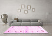 Machine Washable Solid Pink Modern Rug in a Living Room, wshcon2718pnk