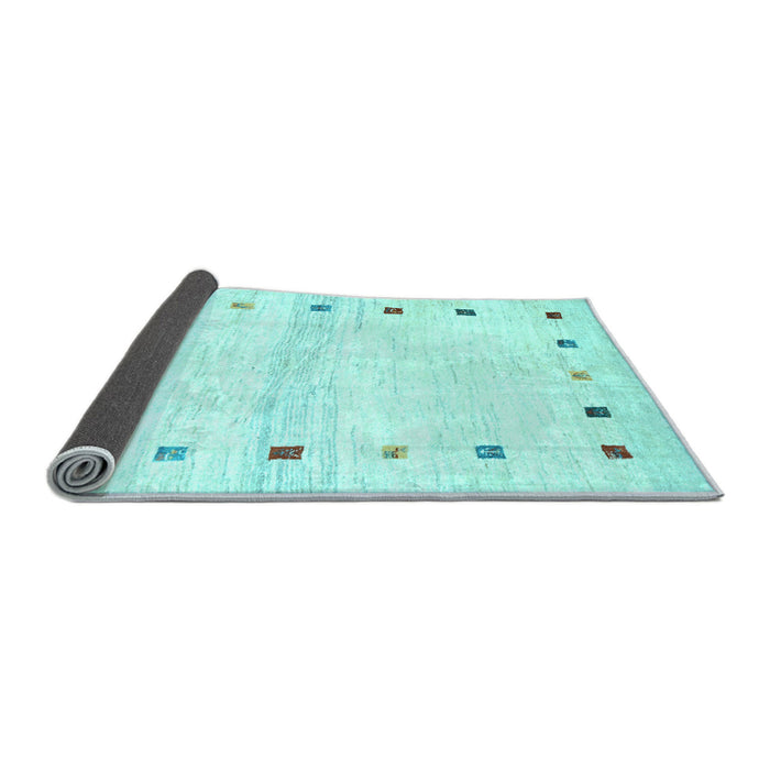 Sideview of Solid Light Blue Modern Rug, con2718lblu