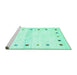 Sideview of Machine Washable Solid Turquoise Modern Area Rugs, wshcon2718turq