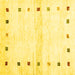 Square Machine Washable Solid Yellow Modern Rug, wshcon2718yw
