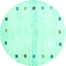 Round Solid Turquoise Modern Rug, con2718turq