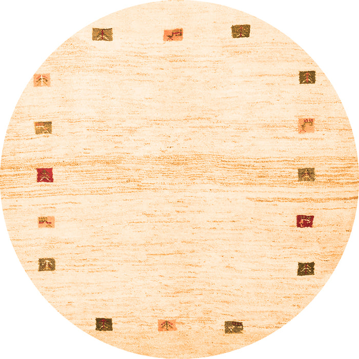 Square Solid Orange Modern Rug, con2718org