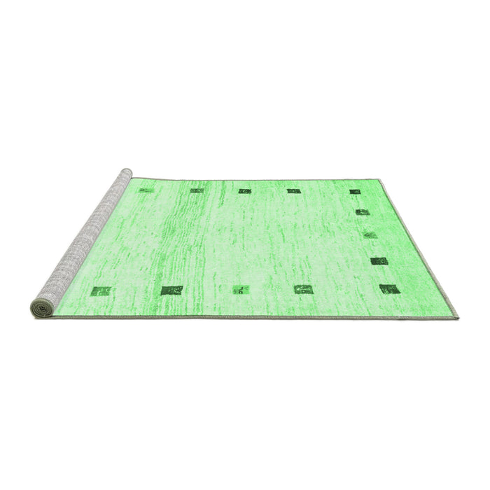Sideview of Machine Washable Solid Emerald Green Modern Area Rugs, wshcon2718emgrn