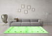 Machine Washable Solid Green Modern Area Rugs in a Living Room,, wshcon2718grn