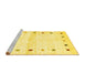 Sideview of Machine Washable Solid Yellow Modern Rug, wshcon2718yw