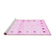 Sideview of Machine Washable Solid Pink Modern Rug, wshcon2718pnk