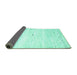 Sideview of Solid Turquoise Modern Rug, con2719turq