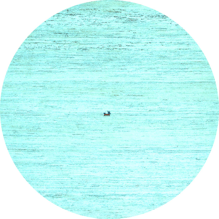 Round Solid Light Blue Modern Rug, con2719lblu