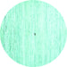 Round Solid Turquoise Modern Rug, con2719turq