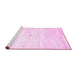 Sideview of Machine Washable Solid Pink Modern Rug, wshcon2719pnk