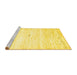 Sideview of Machine Washable Solid Yellow Modern Rug, wshcon2719yw