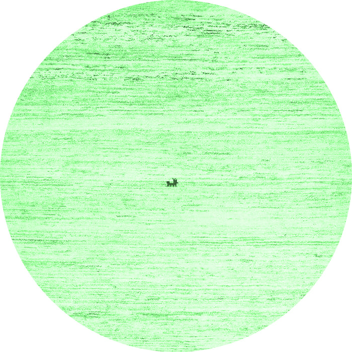 Round Machine Washable Solid Emerald Green Modern Area Rugs, wshcon2719emgrn