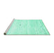 Sideview of Machine Washable Solid Turquoise Modern Area Rugs, wshcon2719turq