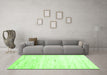 Machine Washable Solid Green Modern Area Rugs in a Living Room,, wshcon2719grn