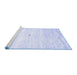 Sideview of Machine Washable Solid Blue Modern Rug, wshcon2719blu