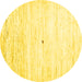 Round Machine Washable Solid Yellow Modern Rug, wshcon2719yw
