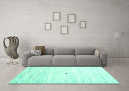 Machine Washable Solid Turquoise Modern Area Rugs in a Living Room,, wshcon2719turq