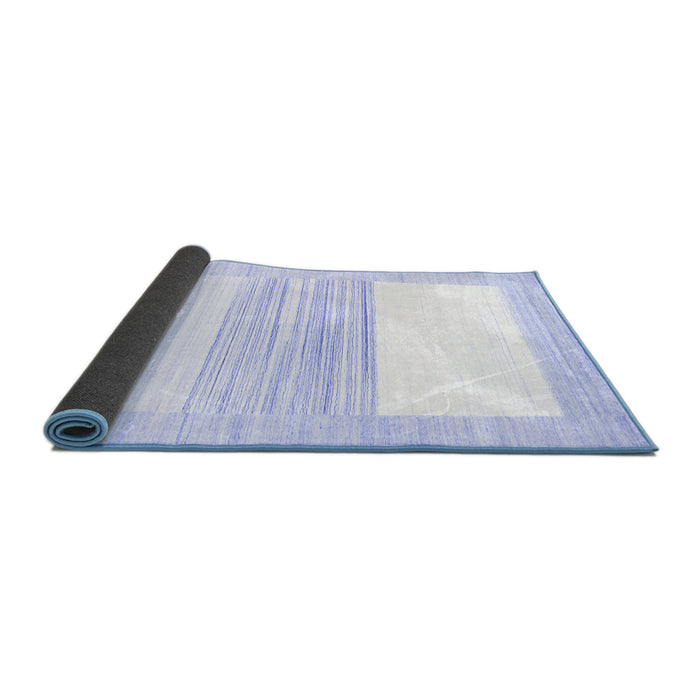 Sideview of Solid Blue Modern Rug, con271blu