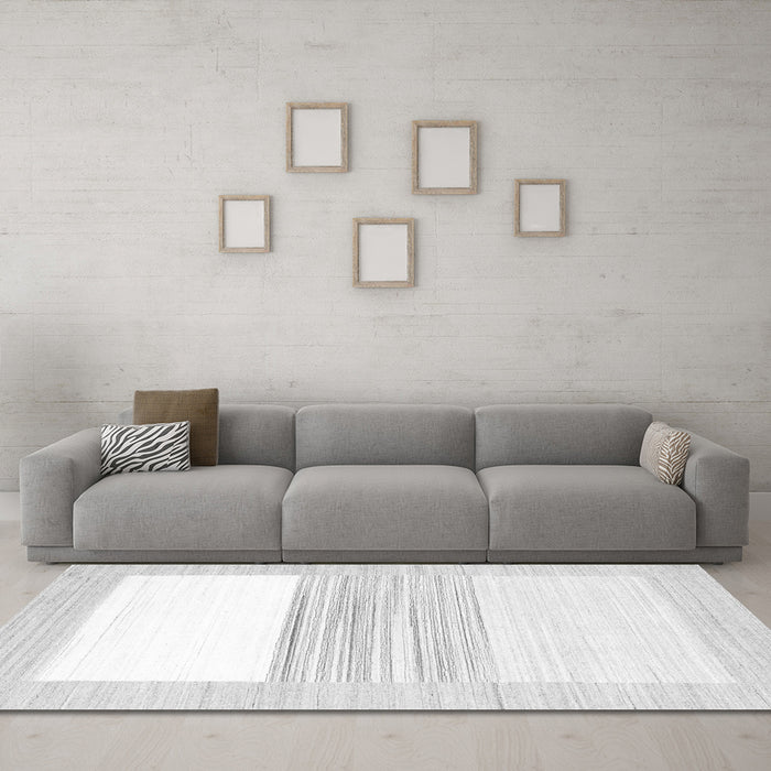 Machine Washable Solid Gray Modern Rug in a Living Room,, wshcon271gry