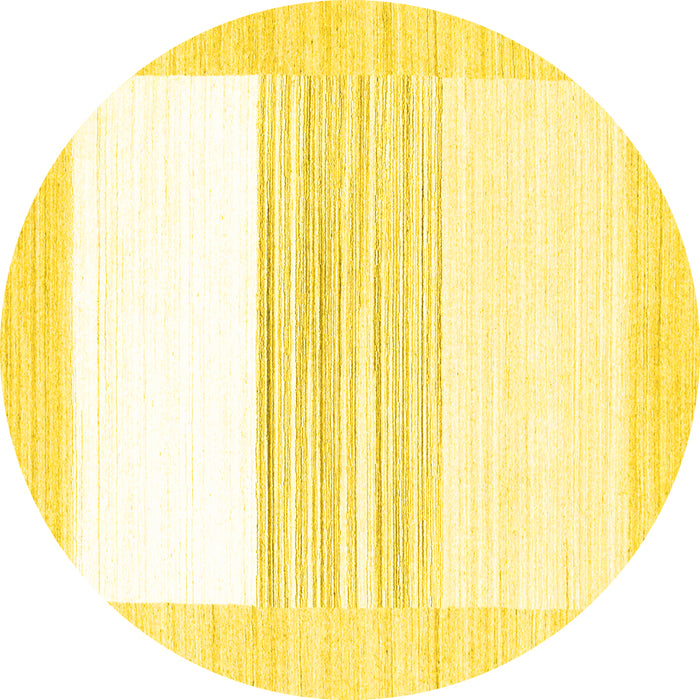 Round Solid Yellow Modern Rug, con271yw