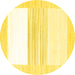 Round Solid Yellow Modern Rug, con271yw