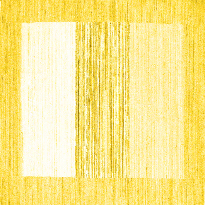 Square Machine Washable Solid Yellow Modern Rug, wshcon271yw