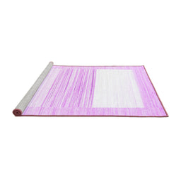 Sideview of Machine Washable Solid Purple Modern Area Rugs, wshcon271pur