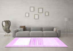 Machine Washable Solid Purple Modern Area Rugs in a Living Room, wshcon271pur