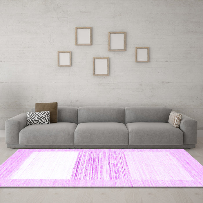 Machine Washable Solid Purple Modern Area Rugs in a Living Room, wshcon271pur