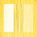 Square Solid Yellow Modern Rug, con271yw