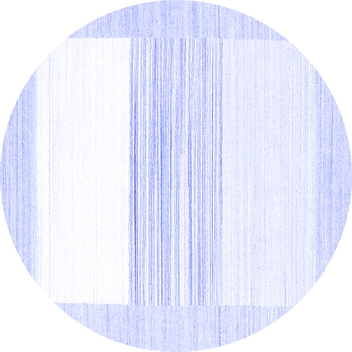 Round Solid Blue Modern Rug, con271blu