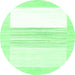 Round Machine Washable Solid Emerald Green Modern Area Rugs, wshcon271emgrn