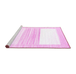 Sideview of Machine Washable Solid Pink Modern Rug, wshcon271pnk