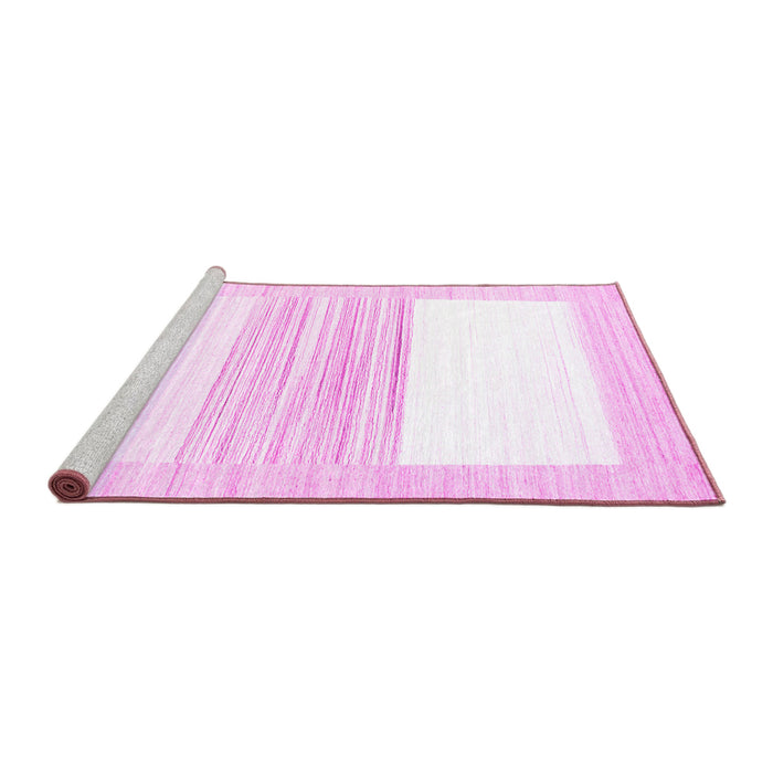 Sideview of Machine Washable Solid Pink Modern Rug, wshcon271pnk