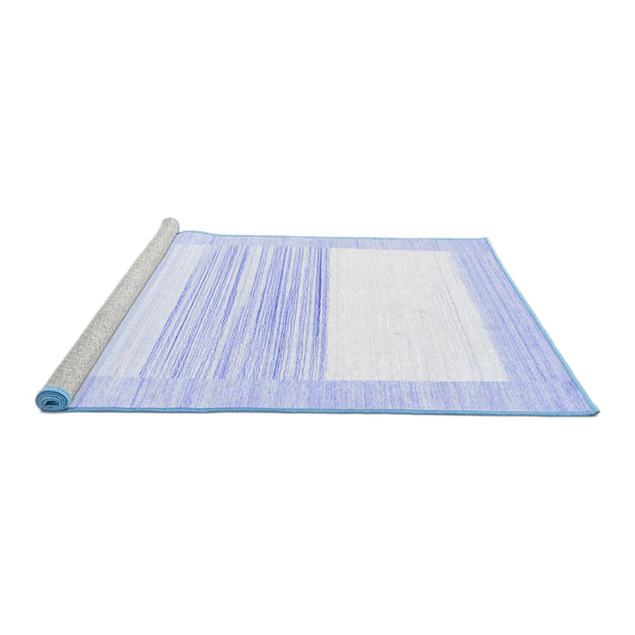 Sideview of Machine Washable Solid Blue Modern Rug, wshcon271blu